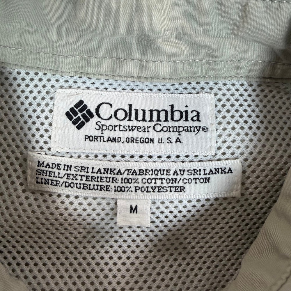 Columbia PFG Mens Medium Tan Short Sleeve Vented Fishing Shirt Cotton Bahama - Picture 7 of 10